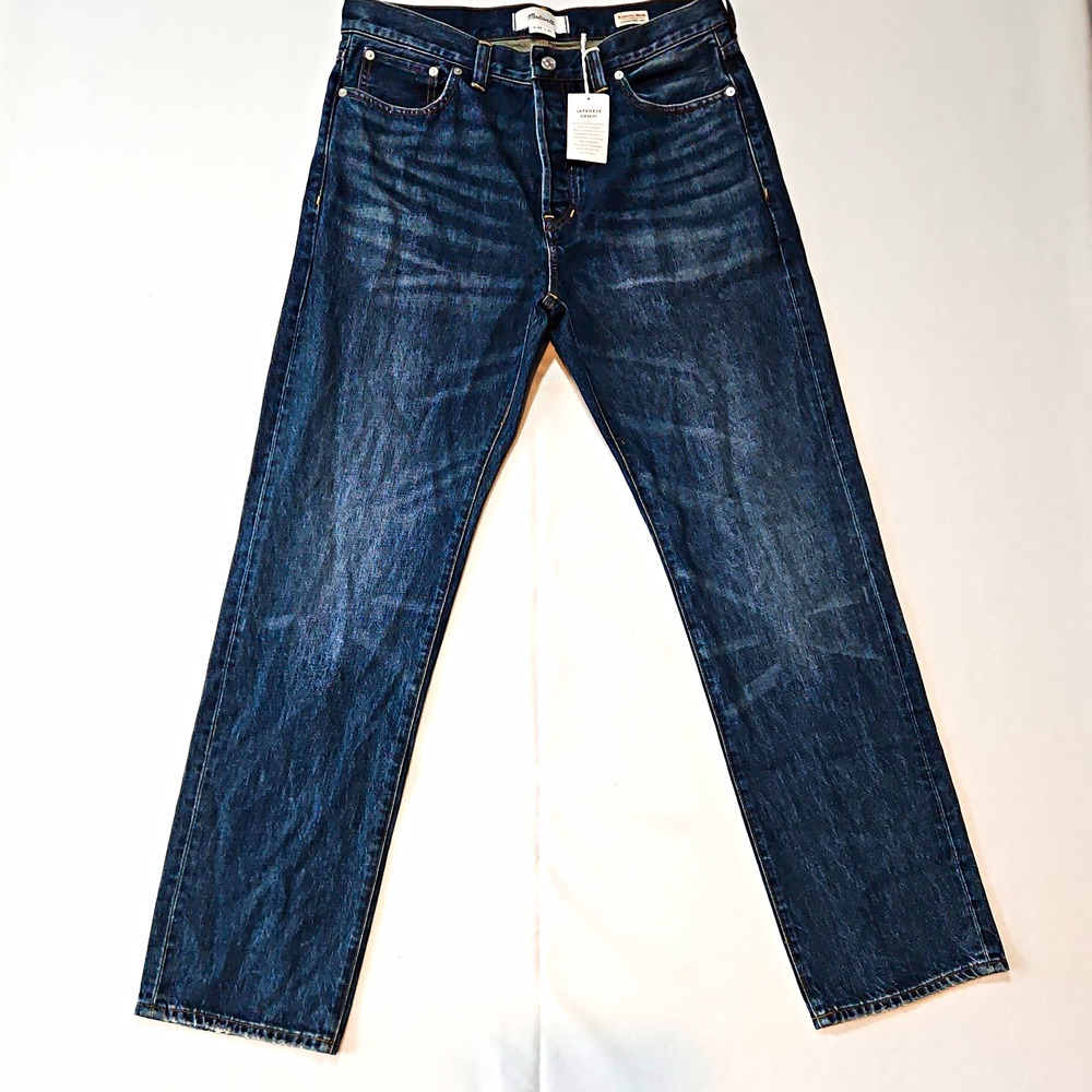 Madewell Women’s Blue Dark Wash Japanese Denim Straight Leg Mid Rise Jeans 32x32